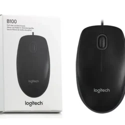logitech b100 optical usb mouse – reliable wired mouse, 800 dpi, ambidextrous design
