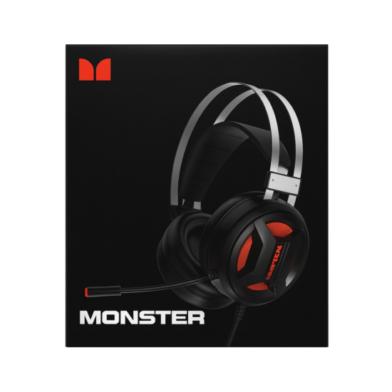 monster gaming headset g500 – 7.1 surround sound, rgb lighting, noise cancelling mic