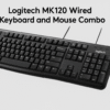 logitech mk120 wired keyboard and mouse combo – full size usb plug and play